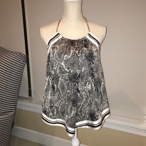 Express snakeskin silk chain tank top